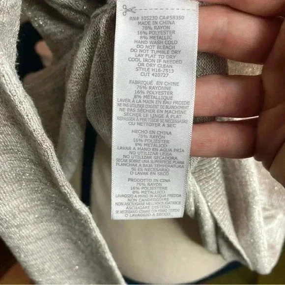 Joie Calee V-Neck Knit Sweater in Beige/Gold Size S - Picture 11 of 13